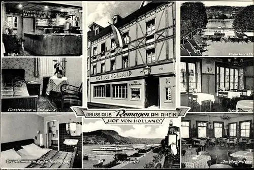 Ak Remagen am Rhein, Hotel Hof von Holland, Rheinpartie