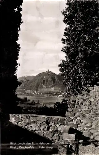 Ak Rolandseck Remagen am Rhein, Rolandsbogen, Drachenfels, Petersberg