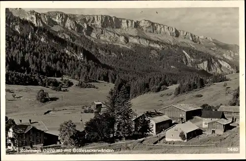 Ak Rohrmoos Oberstdorf im Oberallgäu, Teilansicht mit Gottesackerwänden