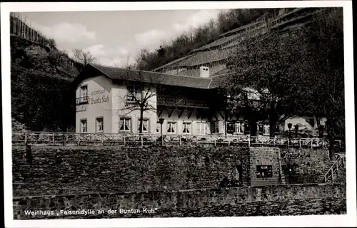 Ak Walporzheim Bad Neuenahr Ahrweiler in Rheinland Pfalz, Weinhaus Felsidylle an der Bunten Kuh