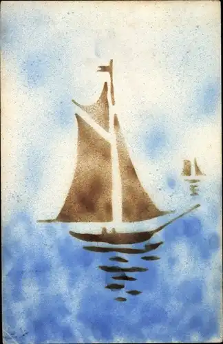 Künstler Ak Segelboote auf dem Wasser