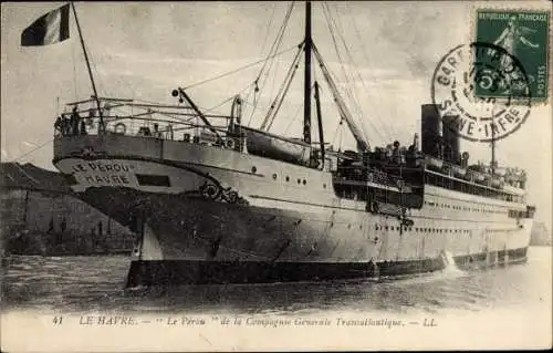 Ak Le Havre Seine Maritime, Le Perou, Dampfer, CGT, French Line