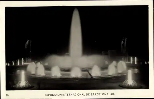 Ak Exposicion Internacional de Barcelona 1929, Fuente Magica