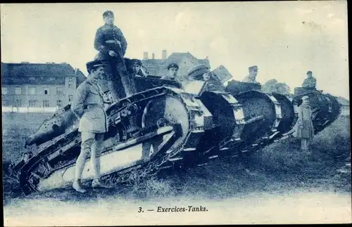 Ak Exercices Tanks, Französische Panzer