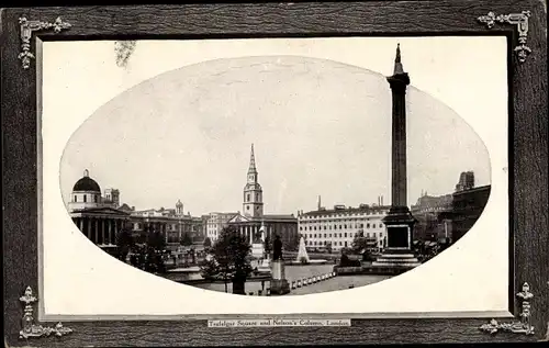 Passepartout Ak  London City England, Trafalgar Square and Nelson Column