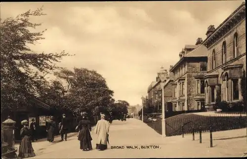 Ak Buxton Derbyshire England, Broad Walk
