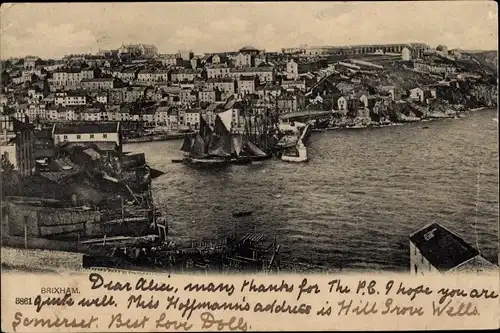 Ak Brixham Devon England, Teilansicht