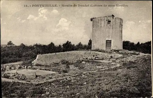 Ak Fontvieille en Provence Bouches du Rhône, Moulin de Daudet