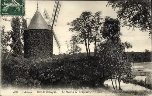 Ak Paris XVI, Bois de Boulogne, Moulin de Longchamp