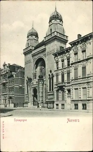 Judaika Ak Anvers Antwerpen Flandern, Synagoge