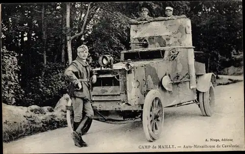 Ak Mailly le Camp Aube, Auto Mitrailleuse de Cavalerie