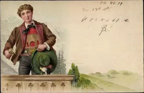 Künstler Litho Mann in bayrischer Tracht