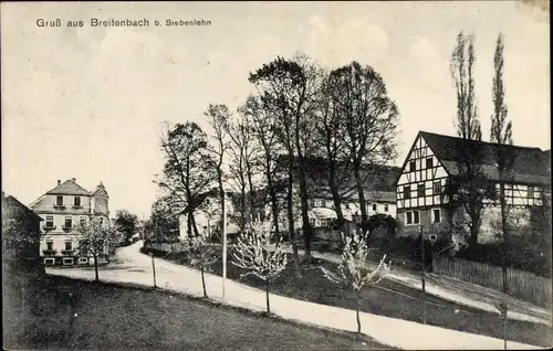 Ak Breitenbach Siebenlehn Großschirma in Sachsen, Ortspartie