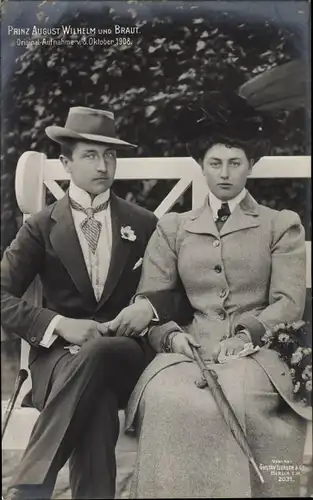 Ak Prinz August Wilhelm von Preußen, Prinzessin Alexandra Victoria, 1908, Liersch