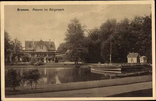 Ak Hansestadt Bremen, Meierei im Bürgerpark