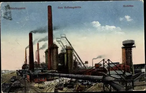 Ak Oberhausen im Ruhrgebiet, Gute Hoffnungshütte, Hochöfen