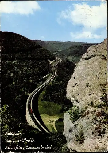 Ak Wiesensteig in Württemberg, Blick vom Todburgfelsen auf die Autobahn