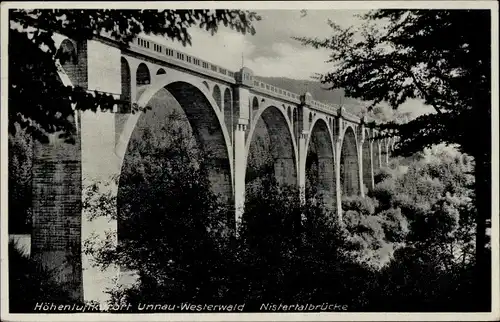 Ak Unnau im Westerwald, Nistertalbrücke