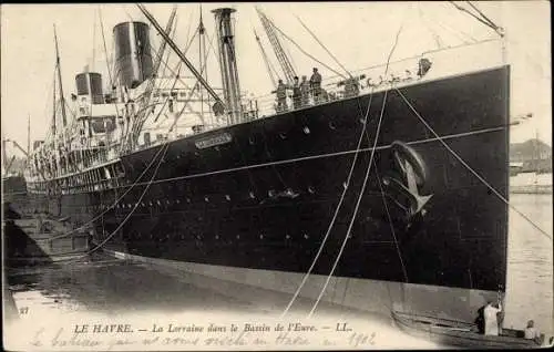 Ak Le Havre Seine Maritime, La Lorraine, Dampfer, CGT, French Line