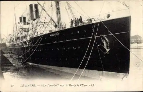 Ak Le Havre Seine Maritime, La Lorraine, Dampfer, CGT, French Line