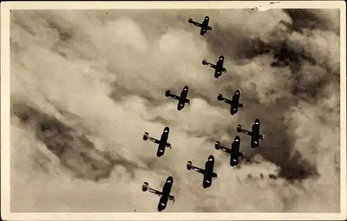 Ak Z cinnosti nasich vojenskych letcu, tschechoslowakische Militärflugzeuge, Formation