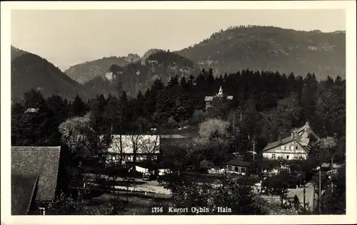 Ak Hain Hayn Oybin in Sachsen, Blick auf Ortschaft und Umgebung