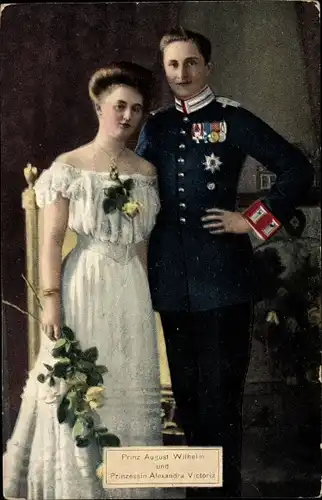 Ak Prinz August Wilhelm von Preußen, Prinzessin Alexandra Victoria