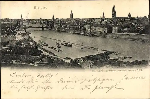Ak Hansestadt Bremen, Stadtpanorama