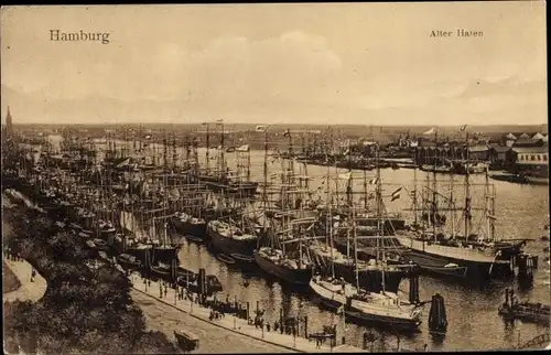 Ak Hamburg Mitte Altstadt, alter Hafen