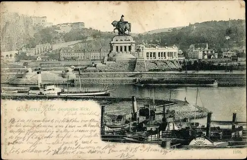 Ak Koblenz am Rhein, Das Deutsche Eck