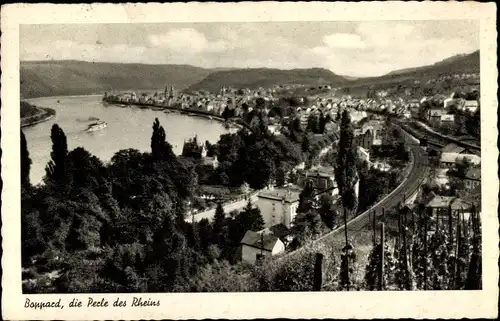 Ak Boppard am Rhein, Teilansicht mit Rhein