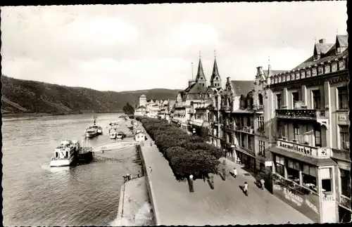 Ak Boppard am Rhein, Rheinpromenade, Hotel, Karmeliterhof, Dampfer