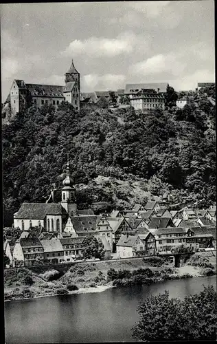 Ak Rothenfels am Main Unterfranken, Teilansicht mit Burg