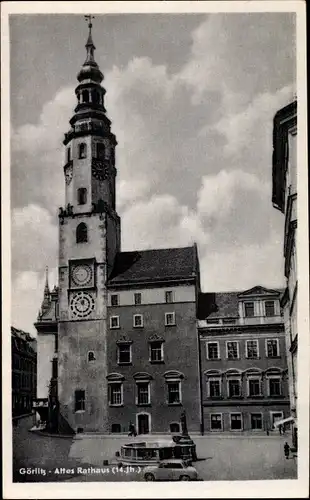 Ak Görlitz in der Lausitz, Rathaus 14 Jh.