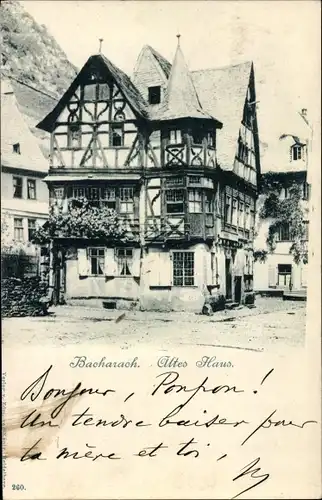 Ak Bacharach am Rhein, Altes Haus