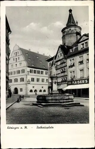 Ak Kitzingen in Mainfranken Bayern, Rathausplatz, Kaisers