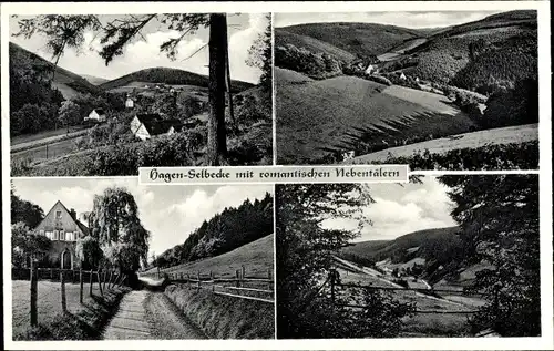 Ak Selbecke Hagen in Westfalen, Tal Landschaft, Häuser