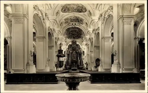 Ak Niederalteich in Niederbayern, Inneres d. Basilika