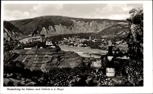 Ak Kobern Gondorf Rheinland, Niederburg, Ort, Fluss