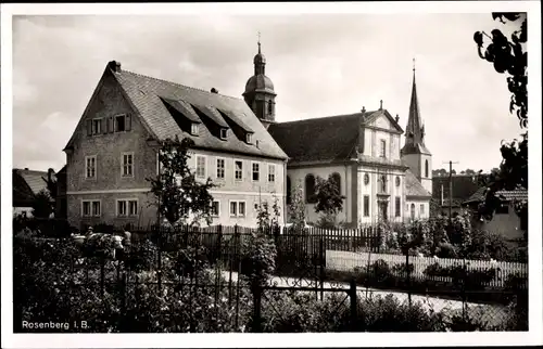 Ak Rosenberg in Baden, Rathaus, Kirche