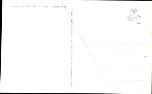 Ak Riederau Dießen am Ammersee Oberbayern, Genesungsheim