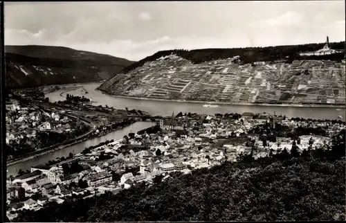 Ak Bingen am Rhein, Blick vom Rochusberg auf Bingen und Bingerbrück