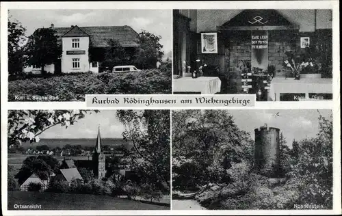 Ak Rödinghausen Westfalen, Ort, Kur- und Sauna Bad, Kamin Diele, Nonnenstein