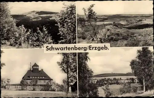 Ak Neuhausen Erzgebirge, Berggasthaus Schwartenberg, Landschaft