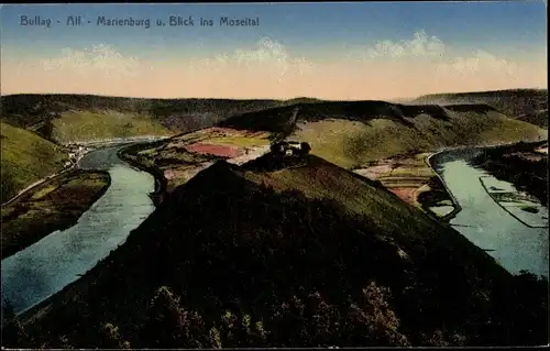 Ak Bullay an der Mosel, Marienburg und Blick ins Moseltal