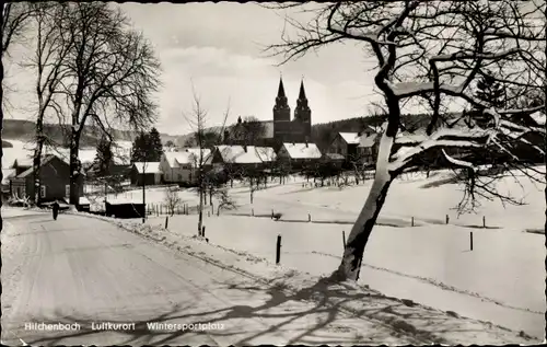 Ak Hilchenbach in Westfalen, Teilansicht vom Ort im Winter