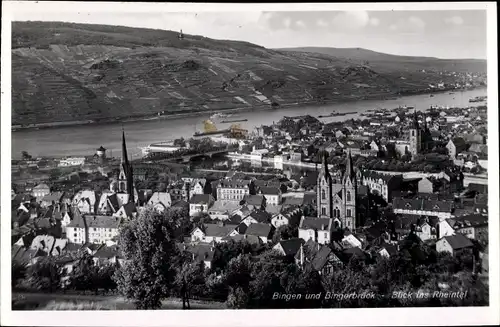 Ak Bingerbrück Bingen am Rhein, Blick ins Rheintal