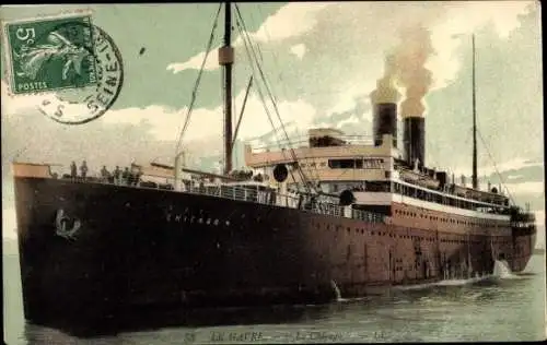 Ak Le Havre Seine Maritime, Le Chicago, Dampfer, CGT, French Line