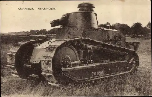 Ak Char Renault, un Char Canon, Französischer Panzer, 70096