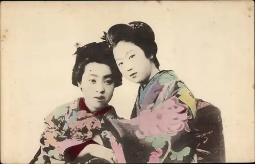 Ak Mädchen in japanischer Tracht, Portrait